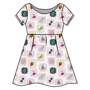 FRUITY STAMPS dress